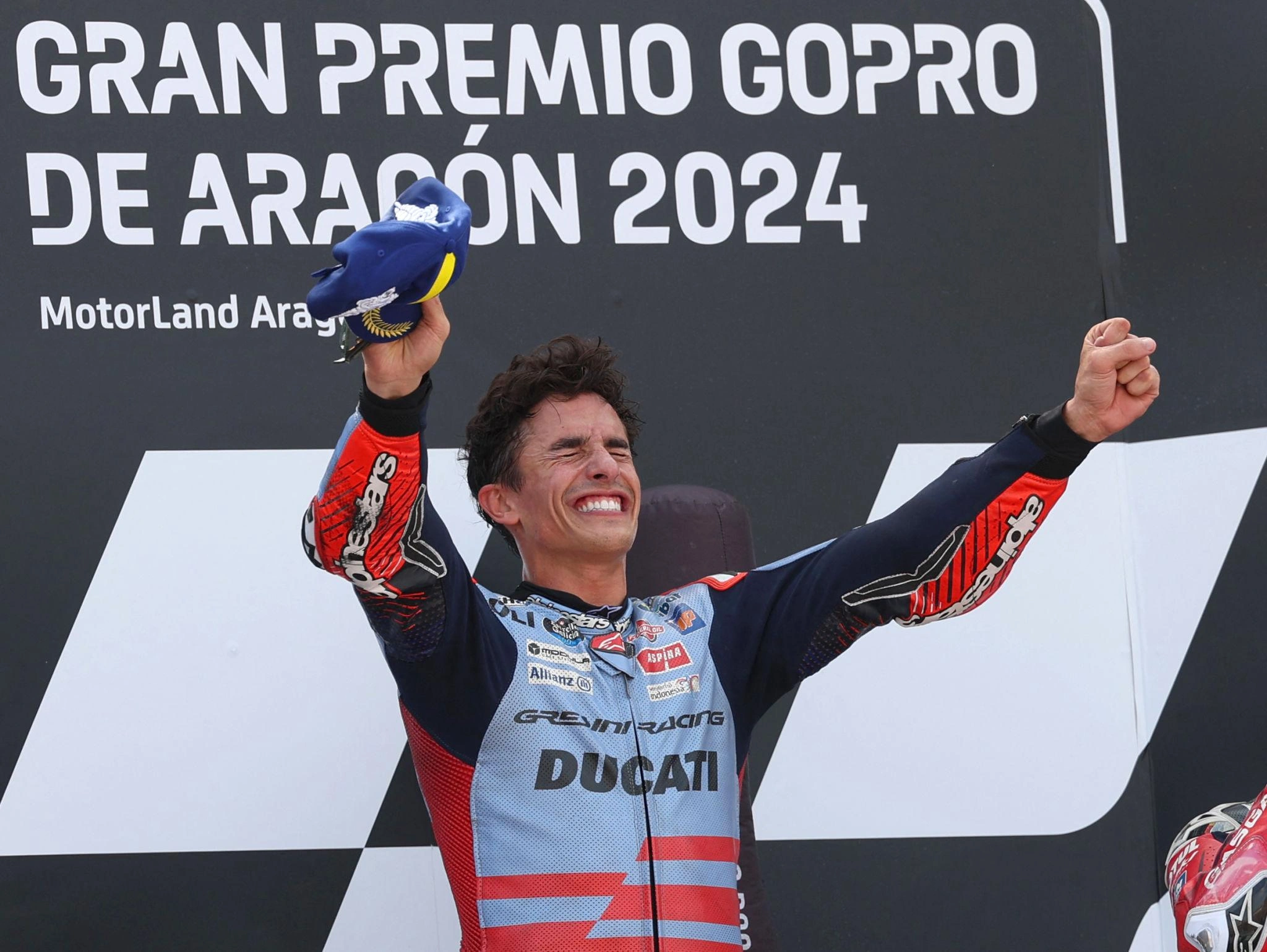 Marc Márquez racing or Aragon Grand Prix celebration